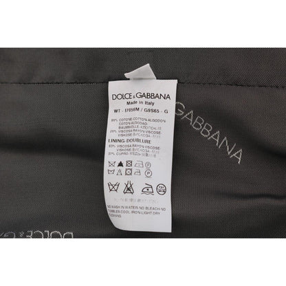 Dolce & Gabbana Gray STAFF Cotton Striped Vest