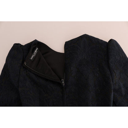 Dolce & Gabbana Black Blue Flare Mini Dress
