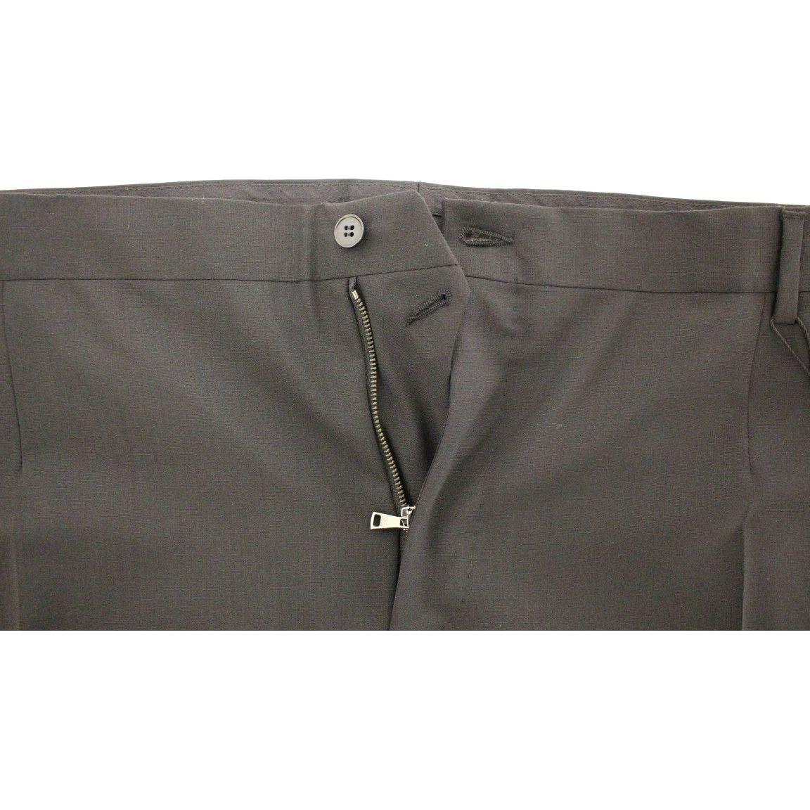 Dolce & Gabbana Black Wool Stretch Pleated Pants1728,3% Elastane,67345645728,Black,Casual Pants - Pants - Clothing,Clothing,Dolce & Gabbana,IT58 | 3XL,Jeans & Pants - Men - Clothing,Material: 97% Wool,Men,Men - Clothing,New with tags,Pants - Clothing