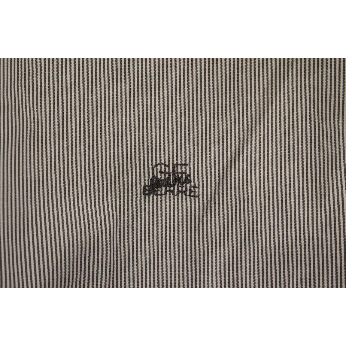 GF Ferre Gray Striped Cotton Casual Shirt 1728,67345645728,Clothing,Dress Shirts - Shirts - Clothing,GF Ferre,Gray,IT52 | XL,Material: 100% Cotton,Men,Men - Clothing,New with tags,Shirts - Clothing,Shirts - Men - Clothing
