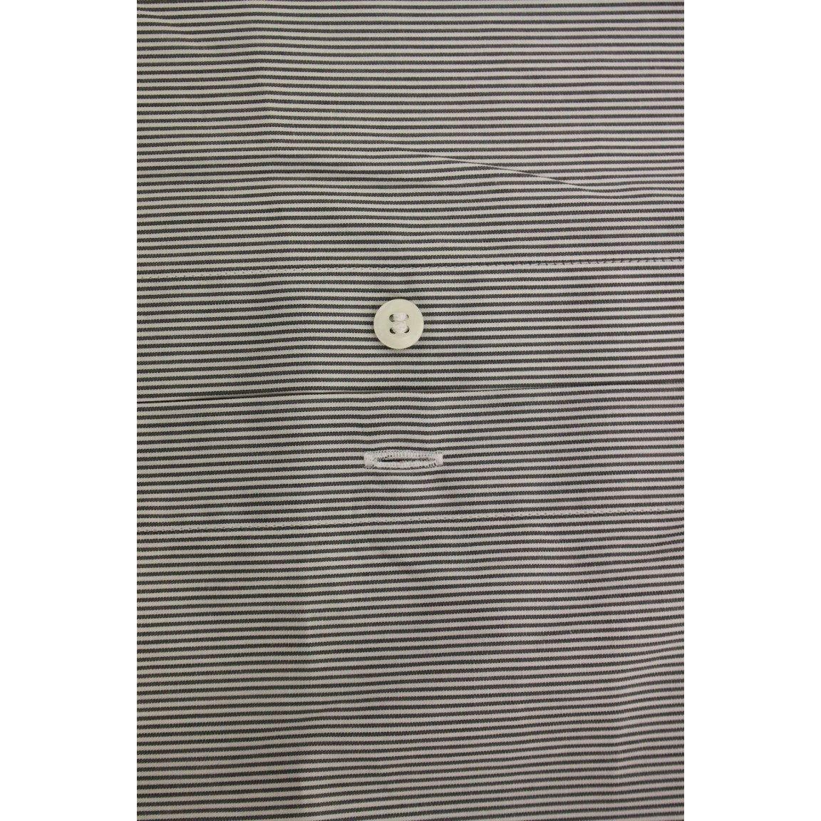 GF Ferre Gray Striped Cotton Casual Shirt 1728,67345645728,Clothing,Dress Shirts - Shirts - Clothing,GF Ferre,Gray,IT52 | XL,Material: 100% Cotton,Men,Men - Clothing,New with tags,Shirts - Clothing,Shirts - Men - Clothing