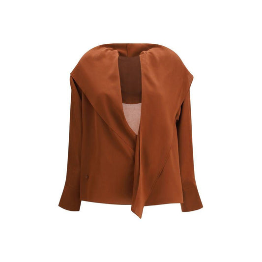 Petar Petrov Hooded Blouse PE-S25B12REDISHBROW-IT38 | S