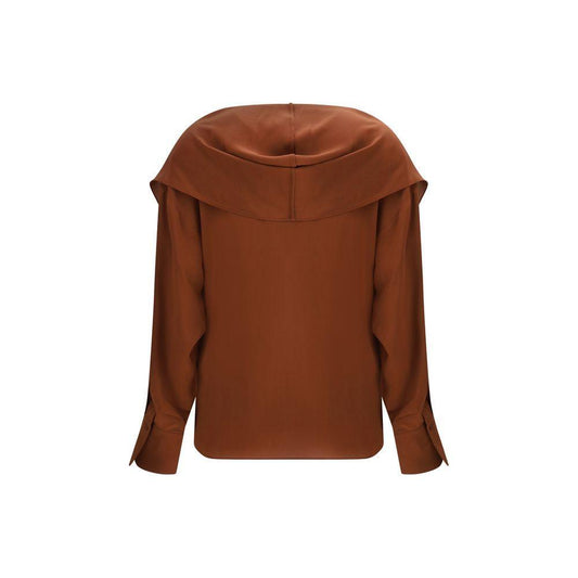 Petar Petrov Hooded Blouse PE-S25B12REDISHBROW-IT38 | S