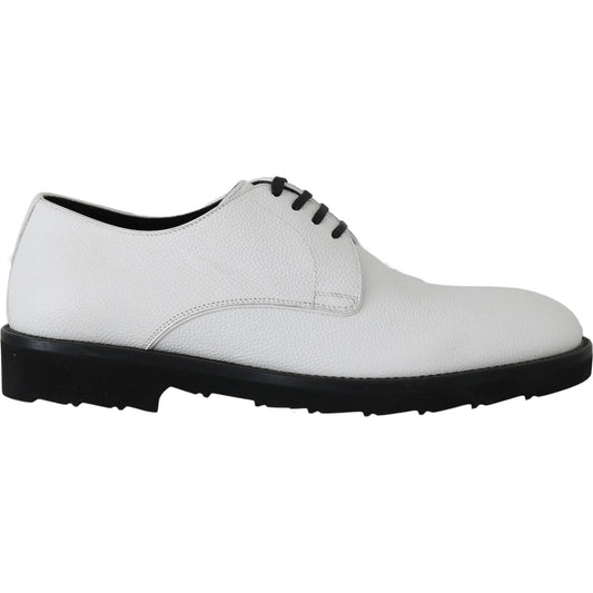 Dolce & Gabbana White Leather Derby Dress Formal Shoes 1728,67345645728,Dolce & Gabbana,EU39/US6,Formal - Men - Shoes,Material: Leather,Men,Men - Shoes,New with tags,Oxfords and Derbies - Shoes,Shoes,White