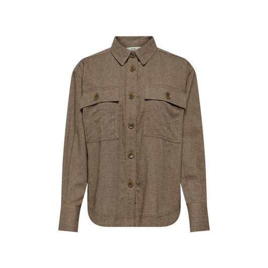 Jacqueline De Yong Beige Recycled Cotton Shirt JA-14840700309-IT42|M