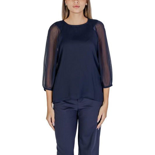 Street One Blue Polyester Blouse ST-15622000010-IT36|XXS