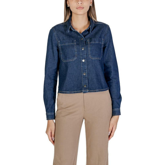 Street One Blue Cotton Shirt ST-15624300176-IT38|XS