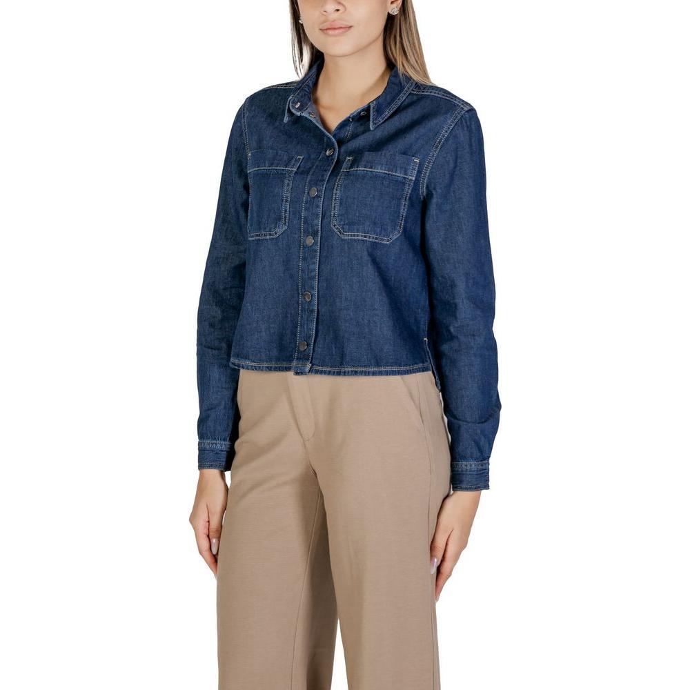 Street One Blue Cotton Shirt ST-15624300176-IT38|XS