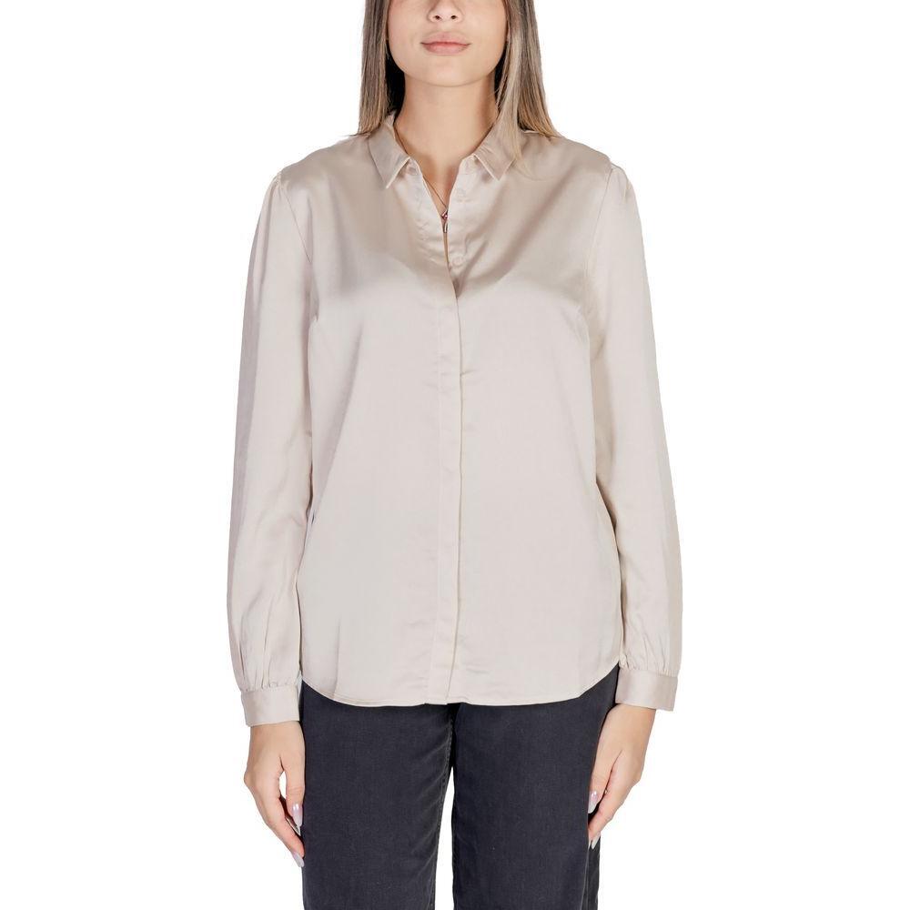 Vila Clothes Gold Polyester Shirt VI-7801800155-IT40|S
