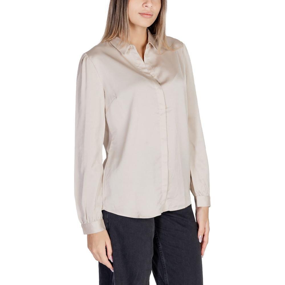 Vila Clothes Gold Polyester Shirt VI-7801800155-IT40|S