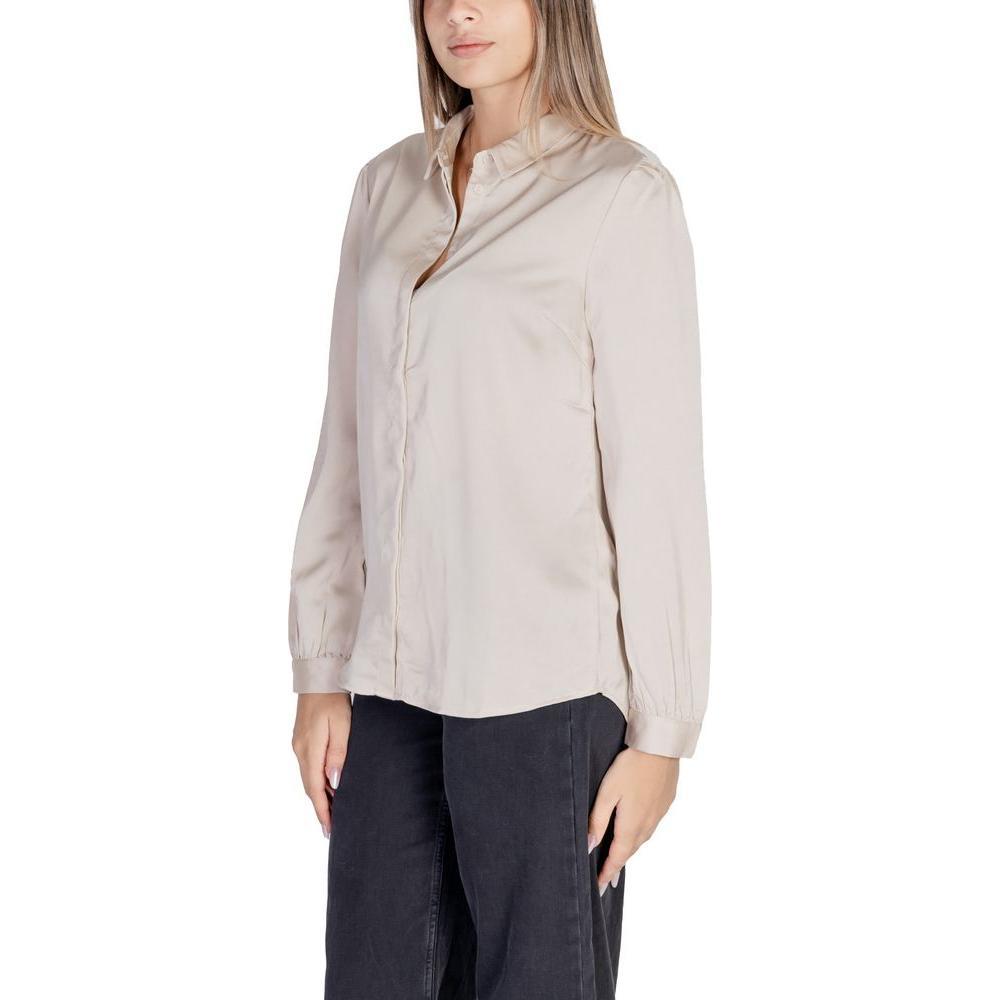 Vila Clothes Gold Polyester Shirt VI-7801800155-IT40|S