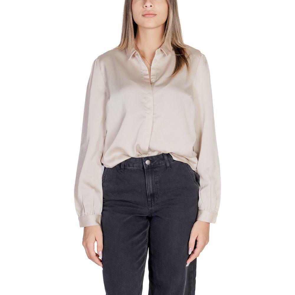 Vila Clothes Gold Polyester Shirt VI-7801800155-IT40|S