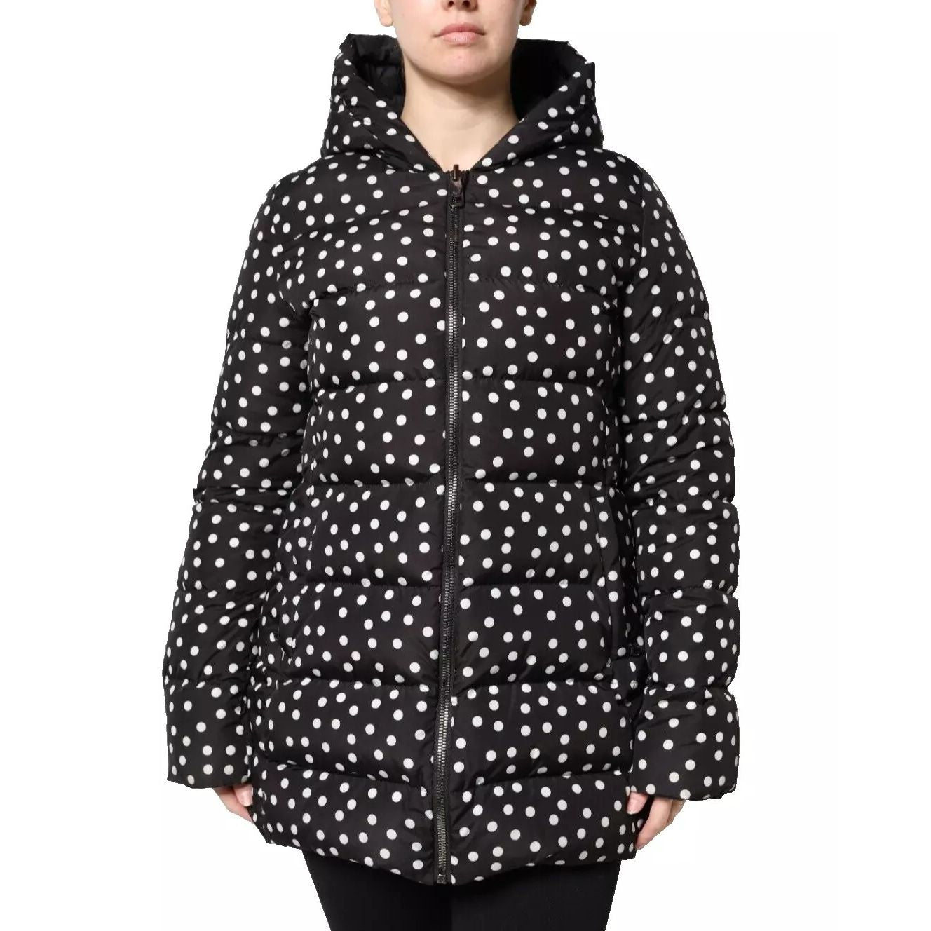 Dolce & Gabbana Black Polyester Hooded Reversible Jacket1728,67345645728,Black,Clothing,Dolce & Gabbana,Hoodies - Sweaters - Clothing,IT36|XXS,IT38|XS,IT40|S,IT42|M,IT44 | L,Jackets & Coats - Clothing,Jackets & Coats - Women - Clothing,Material: 100% Poly