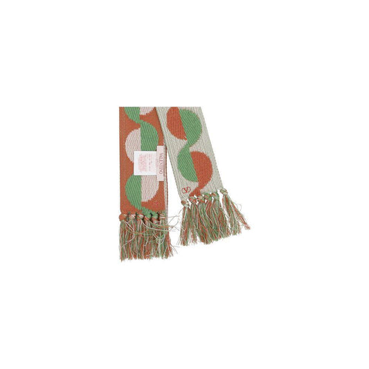 Valentino Garavani Geometric jacquard pattern Scarf VA6W2EN00BDZGRDBBB
