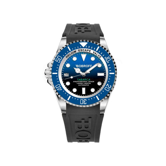 Bobroff Black Rubber Sport Watch