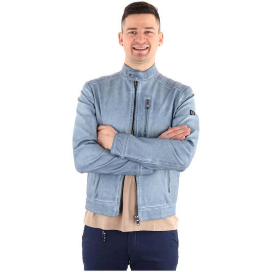 Yes Zee Light Blue Polyethylene Men Jacket YE-14593-XXL