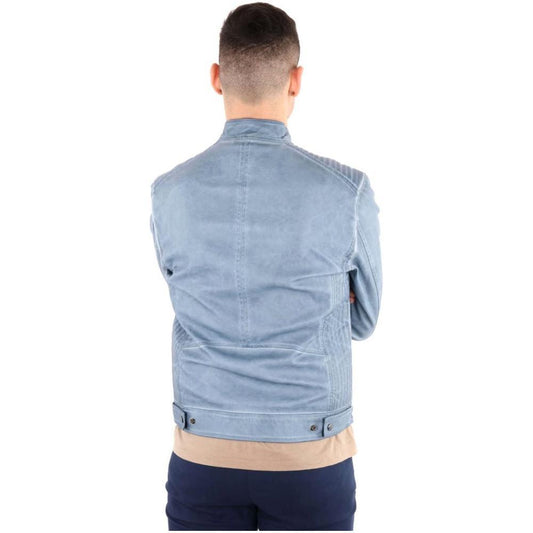 Yes Zee Light Blue Polyethylene Men Jacket YE-14593-XXL