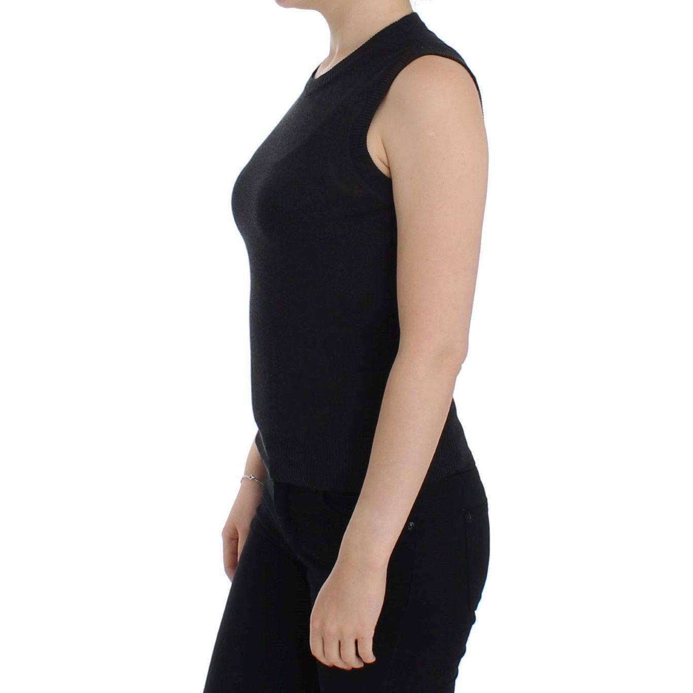 Dolce & Gabbana Black Sleeveless Crewneck Vest Pullover