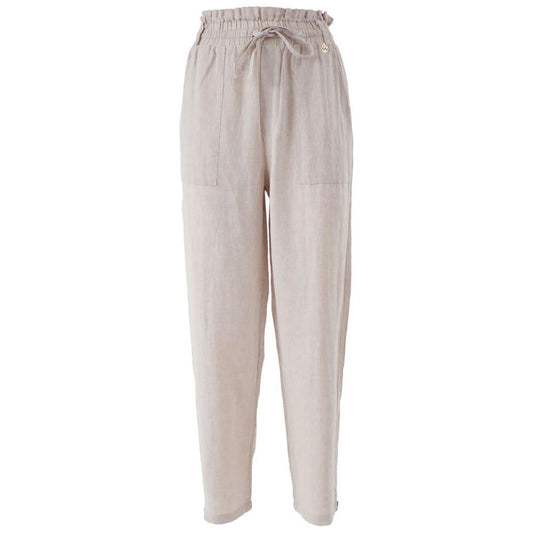 Yes Zee Beige Linen Jeans & Pant YE-14619-M