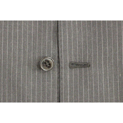 Dolce & Gabbana Gray Striped Wool Single Breasted Vest1728,5% Elastane,67345645728,Black,Clothing,Dolce & Gabbana,IT48 | M,Material: 95% Viscose,Men,Men - Clothing,New with tags,Suits & Blazers - Clothing,Vests - Men - Clothing,Waistcoats - Suits & Blazer