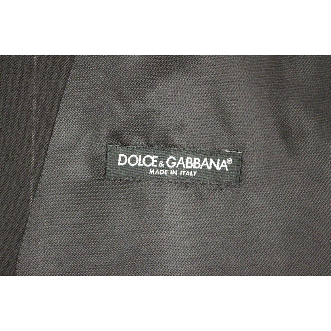 Dolce & Gabbana Black Striped Wool Logo Vest1728,5% Elastane,67345645728,Black,Clothing,Dolce & Gabbana,IT48 | M,Material: 95% Viscose,Men,Men - Clothing,New with tags,Suits & Blazers - Clothing,Vests - Men - Clothing,Waistcoats - Suits & Blazers - Clothi