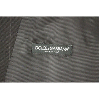 Dolce & Gabbana Black Striped Wool Logo Vest1728,5% Elastane,67345645728,Black,Clothing,Dolce & Gabbana,IT48 | M,Material: 95% Viscose,Men,Men - Clothing,New with tags,Suits & Blazers - Clothing,Vests - Men - Clothing,Waistcoats - Suits & Blazers - Clothi