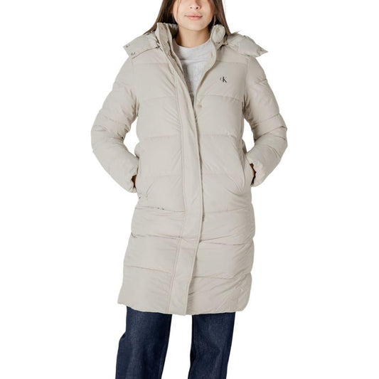 Calvin Klein Jeans Beige Polyester Jackets & Coat CA-16503702507-IT42|M