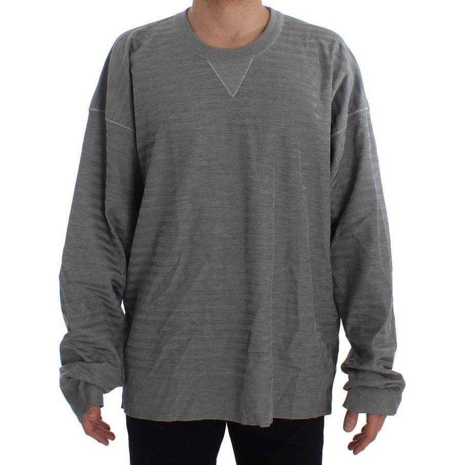 Dolce & Gabbana Gray Crewneck Pullover Silk Sweater1728,5% Elastane,67345645728,Clothing,Dolce & Gabbana,Gray,IT48 | M,Material: 95% Viscose,Men,Men - Clothing,New with tags,Sweaters - Clothing,Sweaters - Men - Clothing,Sweatshirts - Sweaters - Clothing