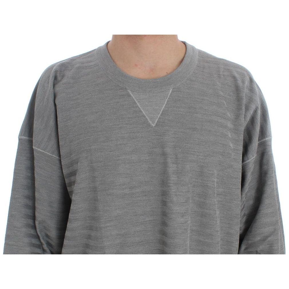 Dolce & Gabbana Gray Crewneck Pullover Silk Sweater1728,5% Elastane,67345645728,Clothing,Dolce & Gabbana,Gray,IT48 | M,Material: 95% Viscose,Men,Men - Clothing,New with tags,Sweaters - Clothing,Sweaters - Men - Clothing,Sweatshirts - Sweaters - Clothing