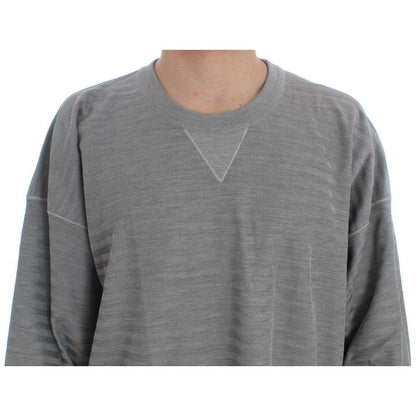 Dolce & Gabbana Gray Crewneck Pullover Silk Sweater1728,5% Elastane,67345645728,Clothing,Dolce & Gabbana,Gray,IT48 | M,Material: 95% Viscose,Men,Men - Clothing,New with tags,Sweaters - Clothing,Sweaters - Men - Clothing,Sweatshirts - Sweaters - Clothing