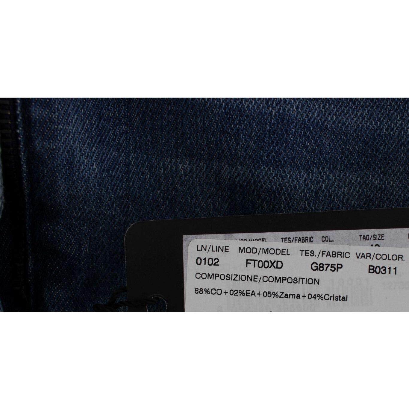 Dolce & Gabbana Crystal Roses Heart Embellished Jeans