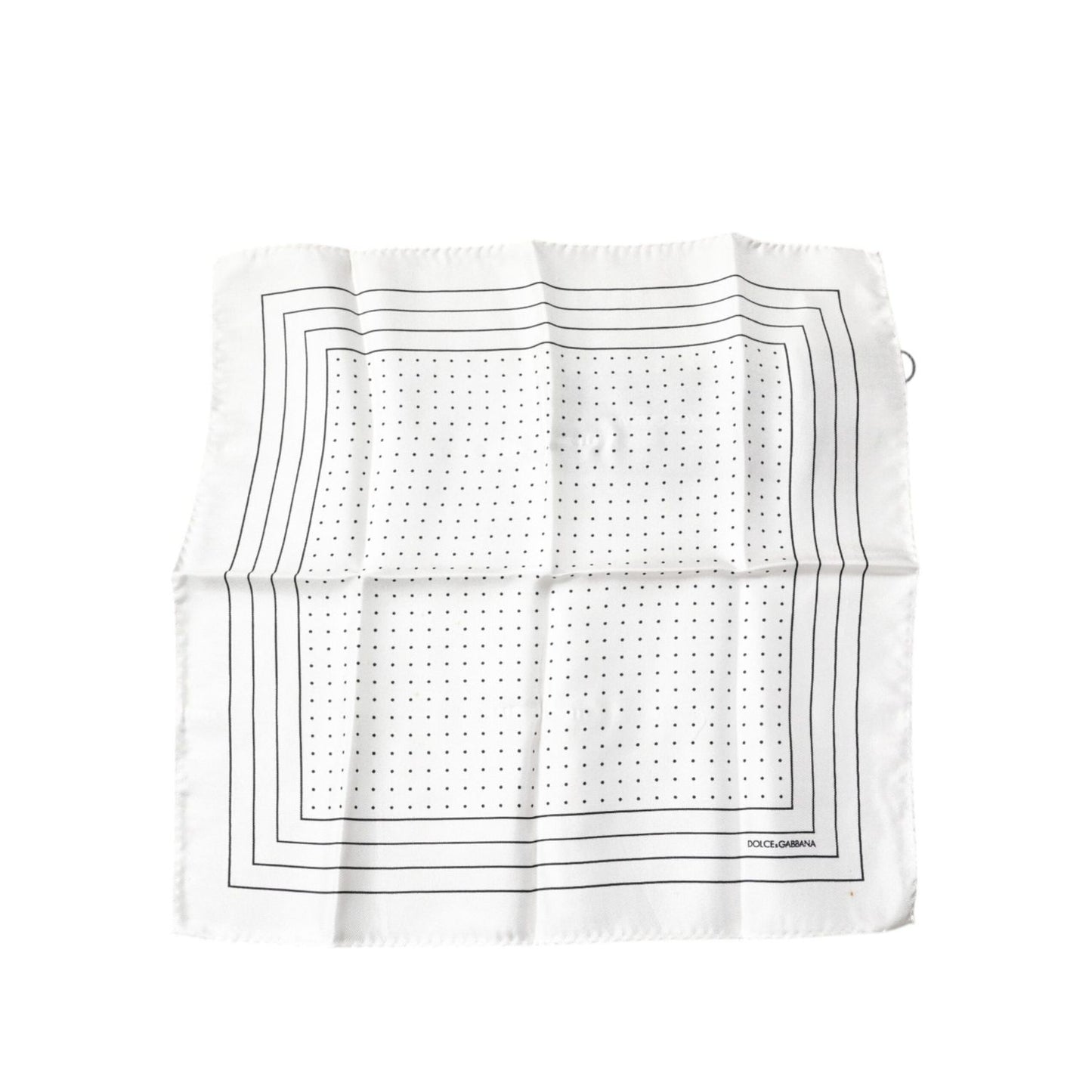 Dolce & Gabbana White Polka Dots Square Handkerchief Scarf