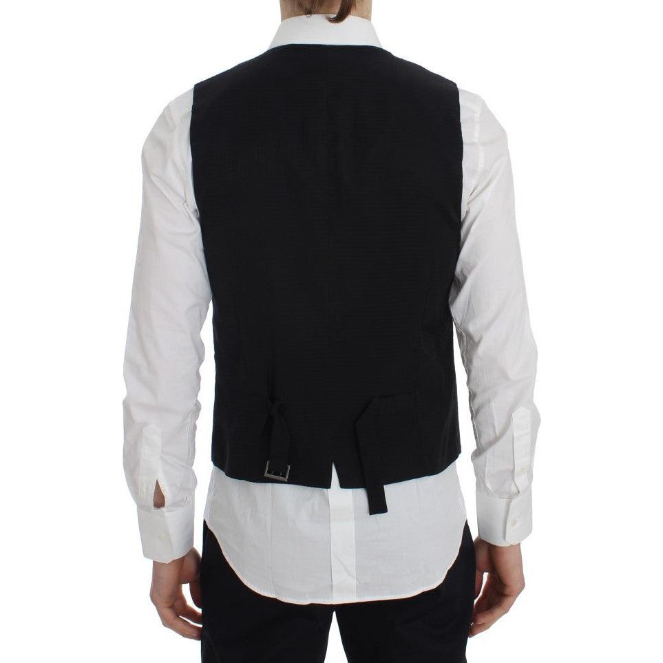 Dolce & Gabbana Gray Striped Formal Vest1728,2% Elastane,67345645728,Clothing,Dolce & Gabbana,Gray,IT50 | L,Material: 98% Wool,Men,Men - Clothing,New with tags,Suits & Blazers - Clothing,Vests - Men - Clothing,Waistcoats - Suits & Blazers - Clothing