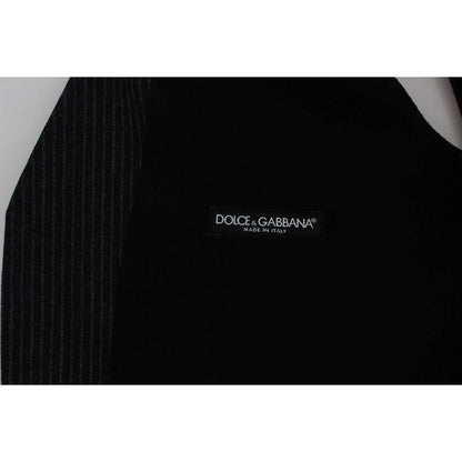 Dolce & Gabbana Gray Striped Formal Vest1728,2% Elastane,67345645728,Clothing,Dolce & Gabbana,Gray,IT50 | L,Material: 98% Wool,Men,Men - Clothing,New with tags,Suits & Blazers - Clothing,Vests - Men - Clothing,Waistcoats - Suits & Blazers - Clothing