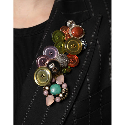 Dolce & Gabbana Multicolor Patchwork Embellished Coat Jacket1728,67345645728,Clothing,Coats - Jackets & Coats - Clothing,Dolce & Gabbana,IT36|XXS,IT38 | XS,IT40|S,IT44 | L,Jackets & Coats - Clothing,Jackets & Coats - Women - Clothing,Material: 46% Cotton