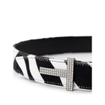 Tom Ford Black And White Leather Belt TO-890766620009954-85 CM / 34 INCHES