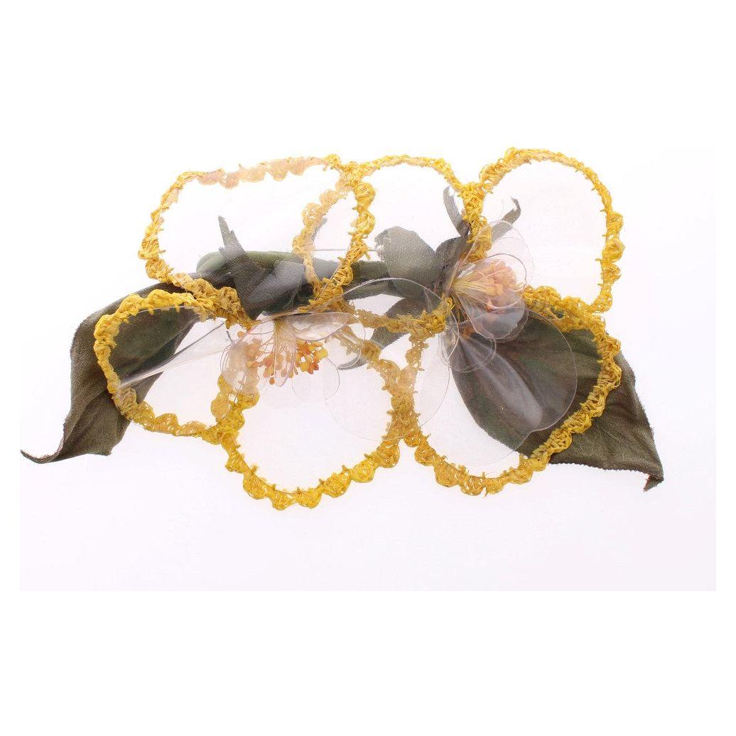 Dolce & Gabbana Floral Transparent HANDMADE Brooch 1% Cellulosa,1% FE,1728,37% Silk,67345645728,Accessories,Blue,Broches - Jewellery - Accessories,Brooches - Women - Jewelry,Category - Jewellery,Dolce & Gabbana,Jewellery - Accessories,Jewelry,Material: 21