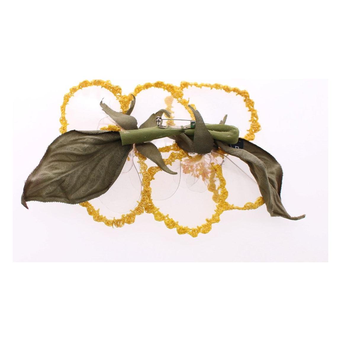 Dolce & Gabbana Floral Transparent HANDMADE Brooch 1% Cellulosa,1% FE,1728,37% Silk,67345645728,Accessories,Blue,Broches - Jewellery - Accessories,Brooches - Women - Jewelry,Category - Jewellery,Dolce & Gabbana,Jewellery - Accessories,Jewelry,Material: 21