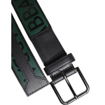Dolce & Gabbana Green Black Classic Metal Logo Buckle Belt BEL9341-90