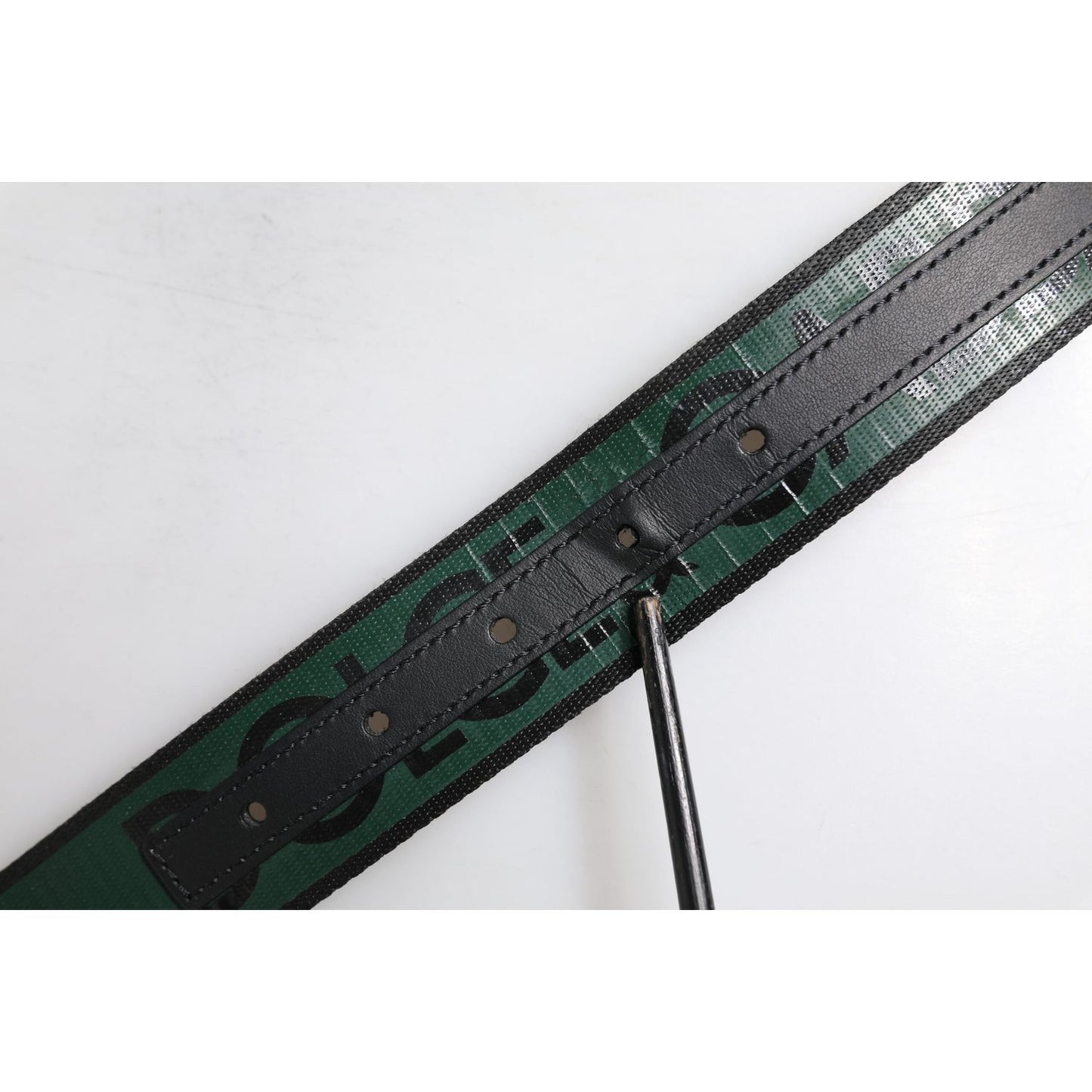 Dolce & Gabbana Green Black Classic Metal Logo Buckle Belt BEL9341-90