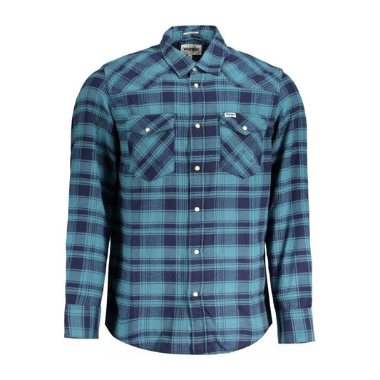 Wrangler Blue Cotton Shirt WR-31636-M