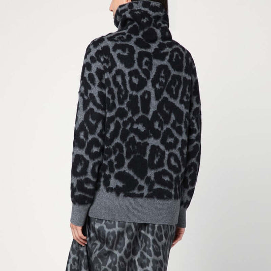 Stella McCartney Leopard print turtleneck sweater in wool 6K10543S2590/R_STELL-1010_323