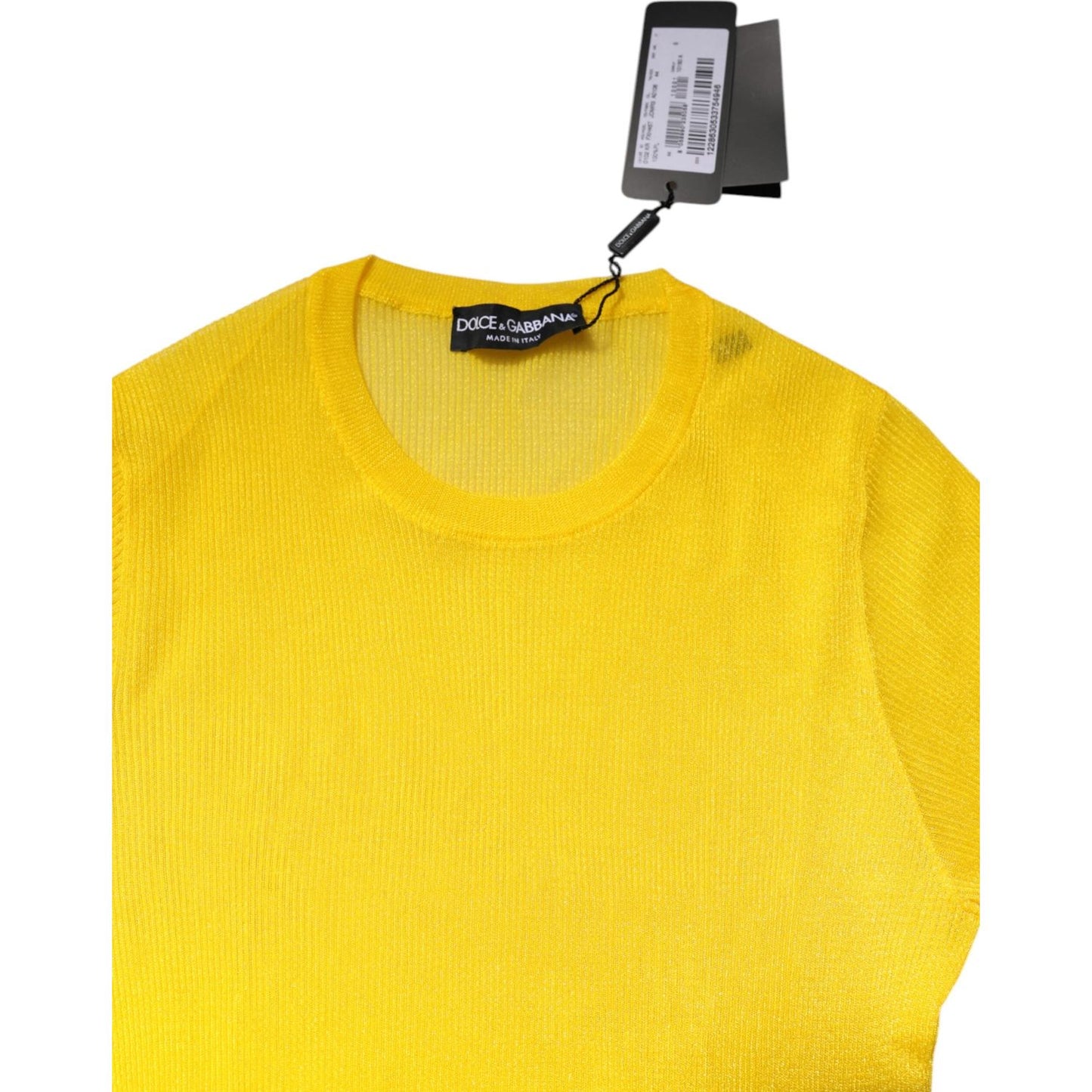 Dolce & Gabbana Yellow Polyester Women Pullover Top Sweater TSH878569-36