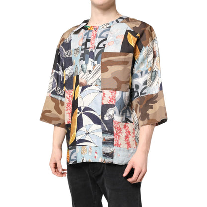 Dolce & Gabbana Multicolor Patchwork Short Sleeves Shirt
