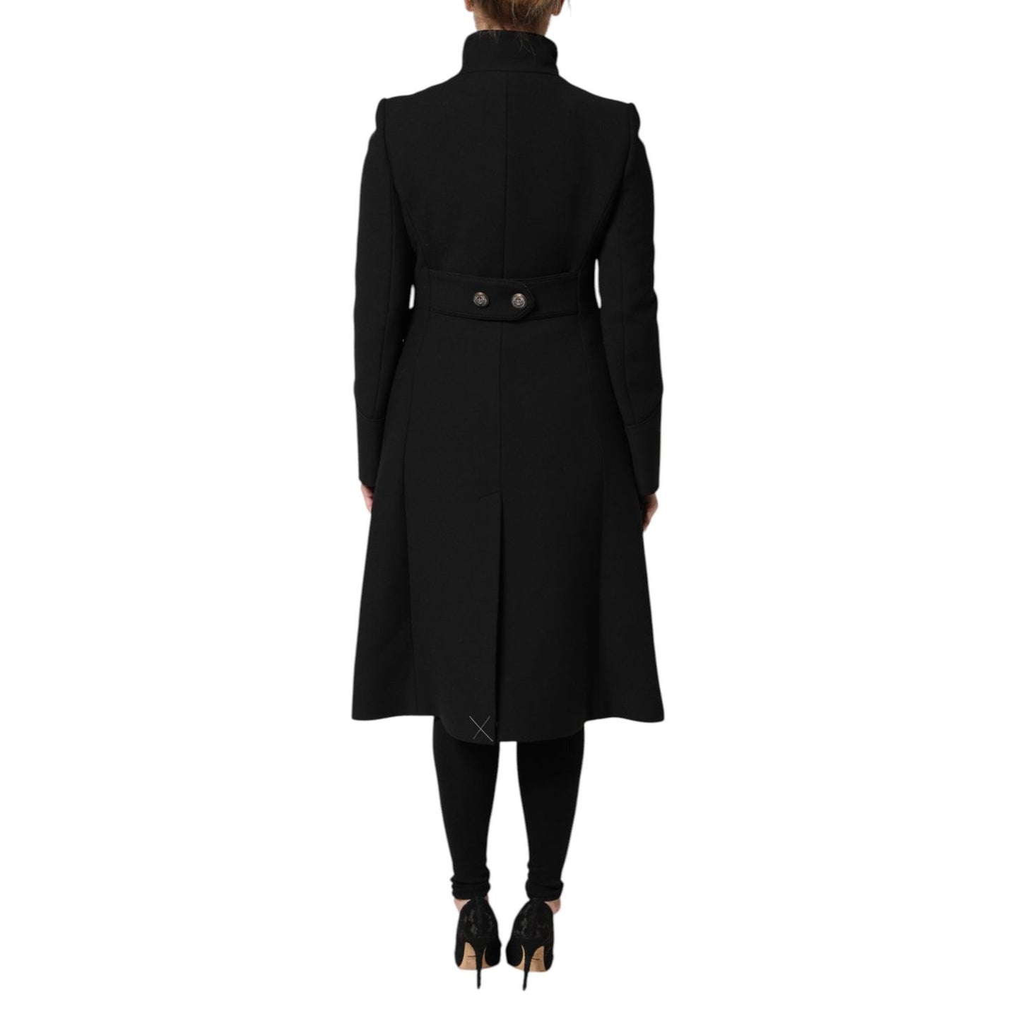 Dolce & Gabbana Black Wool Single Breasted Trench Coat Jacket 1728,67345645728,Black,Clothing,Dolce & Gabbana,IT42|M,Jackets & Coats - Clothing,Jackets & Coats - Women - Clothing,Material: 95% Virgin Wool 5% Nylon,New with tags,Trench Coats - Jackets & Co