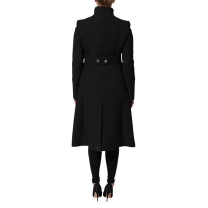 Dolce & Gabbana Black Wool Single Breasted Trench Coat Jacket 1728,67345645728,Black,Clothing,Dolce & Gabbana,IT42|M,Jackets & Coats - Clothing,Jackets & Coats - Women - Clothing,Material: 95% Virgin Wool 5% Nylon,New with tags,Trench Coats - Jackets & Co