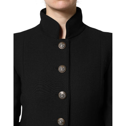 Dolce & Gabbana Black Wool Single Breasted Trench Coat Jacket 1728,67345645728,Black,Clothing,Dolce & Gabbana,IT42|M,Jackets & Coats - Clothing,Jackets & Coats - Women - Clothing,Material: 95% Virgin Wool 5% Nylon,New with tags,Trench Coats - Jackets & Co
