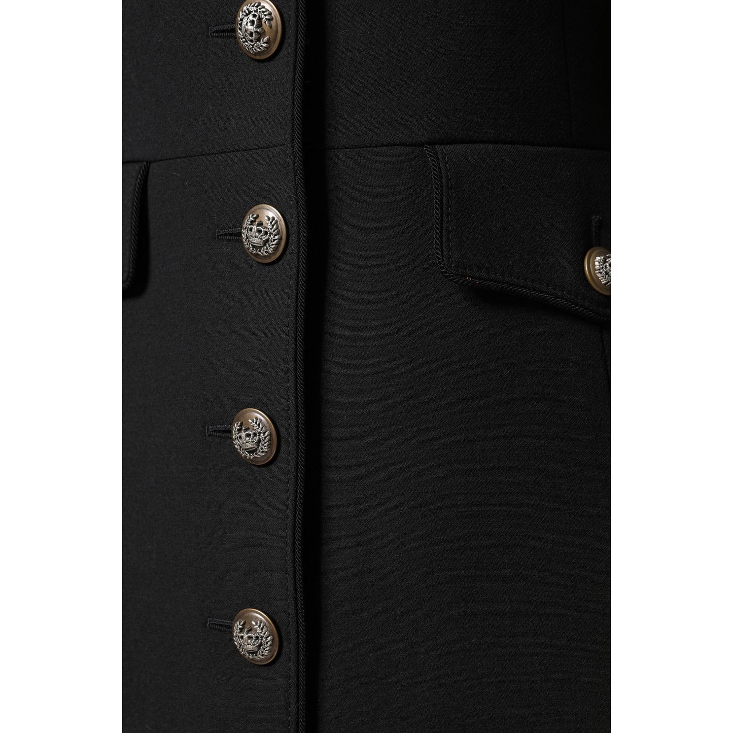Dolce & Gabbana Black Wool Single Breasted Trench Coat Jacket 1728,67345645728,Black,Clothing,Dolce & Gabbana,IT42|M,Jackets & Coats - Clothing,Jackets & Coats - Women - Clothing,Material: 95% Virgin Wool 5% Nylon,New with tags,Trench Coats - Jackets & Co