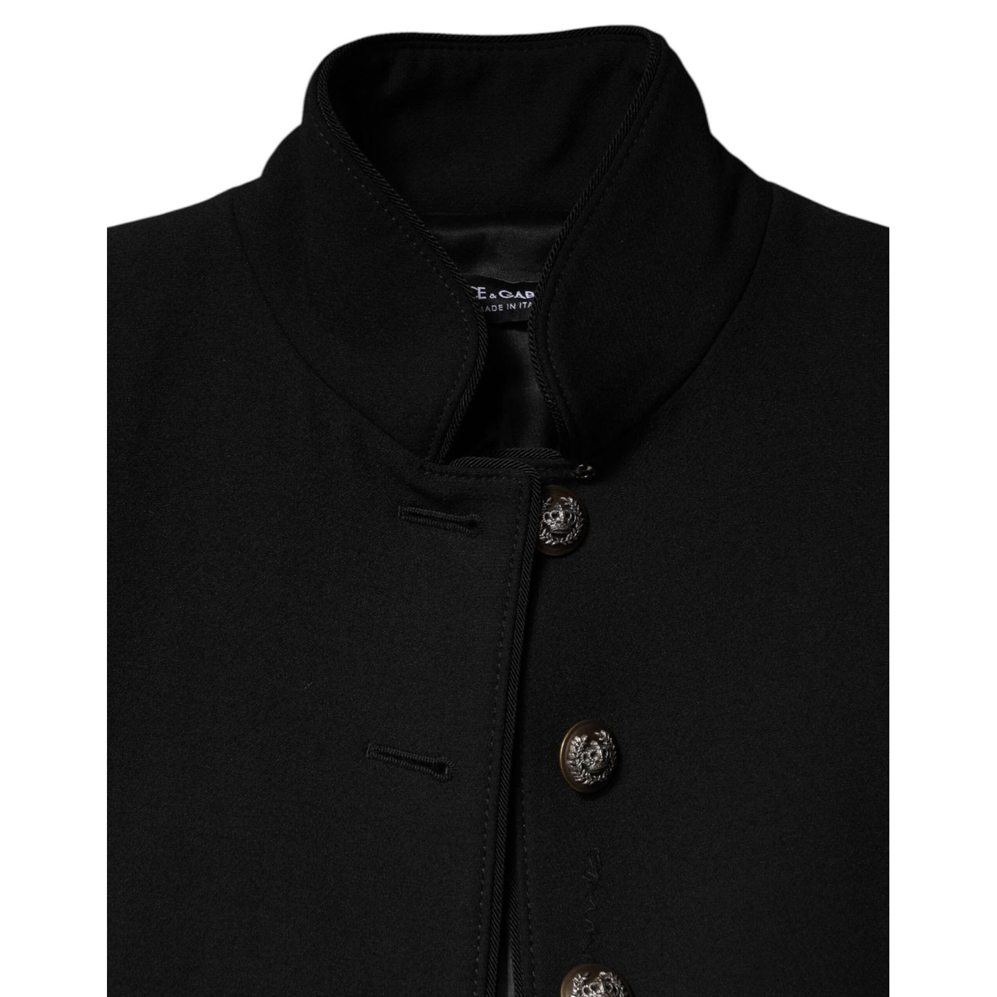 Dolce & Gabbana Black Wool Single Breasted Trench Coat Jacket 1728,67345645728,Black,Clothing,Dolce & Gabbana,IT42|M,Jackets & Coats - Clothing,Jackets & Coats - Women - Clothing,Material: 95% Virgin Wool 5% Nylon,New with tags,Trench Coats - Jackets & Co