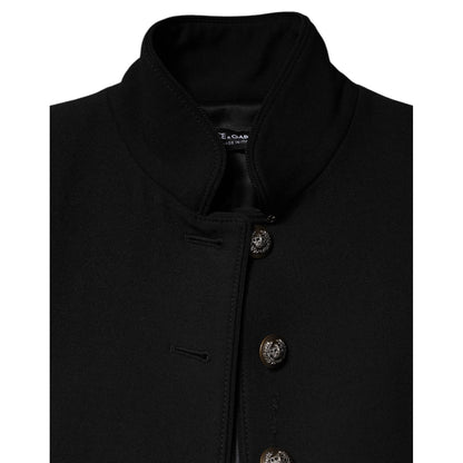 Dolce & Gabbana Black Wool Single Breasted Trench Coat Jacket 1728,67345645728,Black,Clothing,Dolce & Gabbana,IT42|M,Jackets & Coats - Clothing,Jackets & Coats - Women - Clothing,Material: 95% Virgin Wool 5% Nylon,New with tags,Trench Coats - Jackets & Co